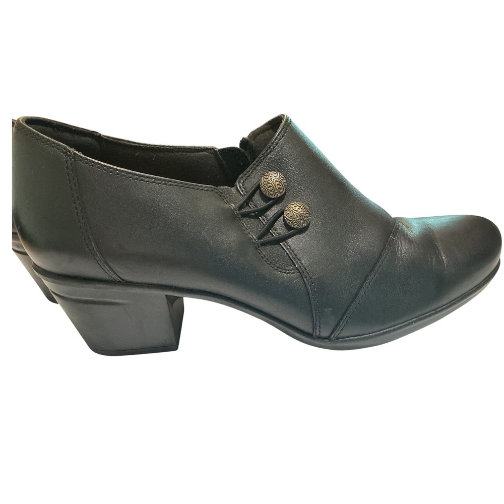 Clarks Collection Adriel Viola Black Leather Ankle Bootie Shoe Women's 10 M - Picture 4 of 9